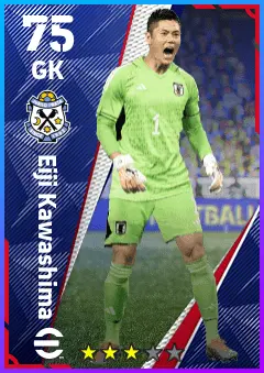 Eiji Kawashima eFootball 2026 player card — 75 OVR GK