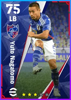 Yuto Nagatomo eFootball 2026 player card — 75 OVR LB