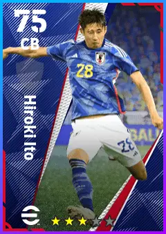 Hiroki Ito eFootball 2026 player card — 75 OVR CB