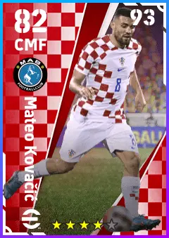 Mateo Kovacic eFootball 2026 player card — 82 OVR CMF