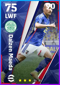 Daizen Maeda eFootball 2026 player card — 75 OVR LWF