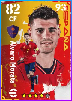 Alvaro Morata eFootball 2026 player card — 82 OVR CF