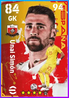 Unai Simon eFootball 2026 player card — 84 OVR GK