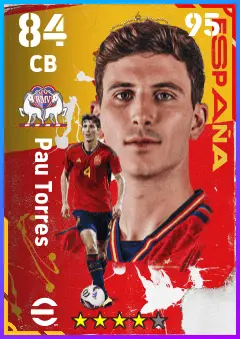 Pau Torres eFootball 2026 player card — 84 OVR CB