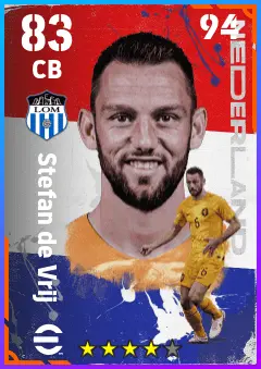 Stefan de Vrij eFootball 2026 player card — 83 OVR CB