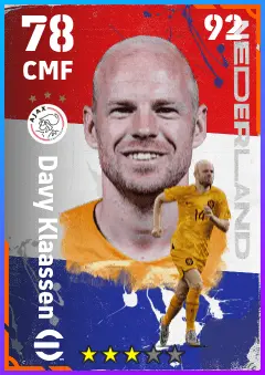 Davy Klaassen eFootball 2026 player card — 78 OVR CMF