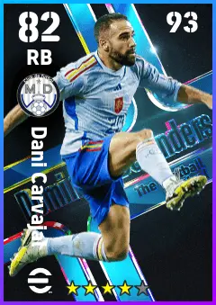 Dani Carvajal eFootball 2026 player card — 82 OVR RB