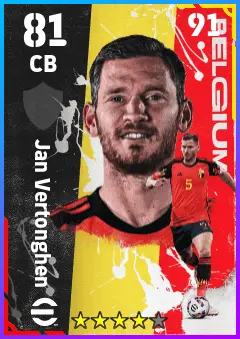 Jan Vertonghen eFootball 2026 player card — 81 OVR CB