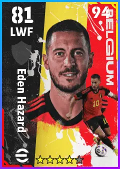 Eden Hazard eFootball 2026 player card — 81 OVR LWF