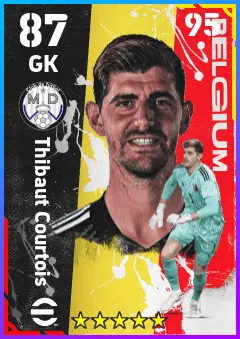 Thibaut Courtois eFootball 2026 player card — 87 OVR GK