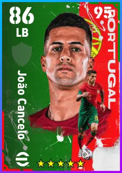 Joao Cancelo eFootball 2026 player card — 86 OVR LB