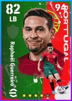 Raphael Guerreiro eFootball 2026 player card — 82 OVR LB