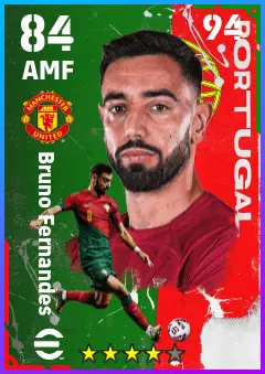 Bruno Fernandes eFootball 2026 player card — 84 OVR AMF