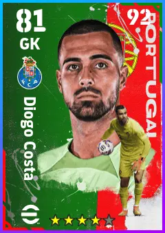Diogo Costa eFootball 2026 player card — 81 OVR GK