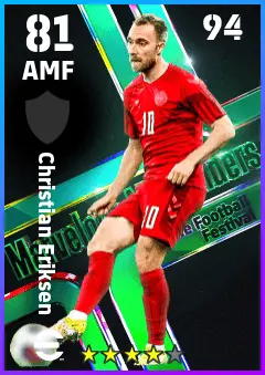 Christian Eriksen eFootball 2026 player card — 81 OVR AMF