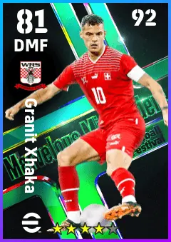 Granit Xhaka eFootball 2026 player card — 81 OVR DMF