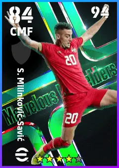 S. Milinkovic-Savic eFootball 2026 player card — 84 OVR CMF