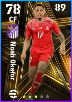 Noah Okafor eFootball 2026 player card — 78 OVR CF