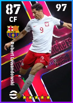 Robert Lewandowski eFootball 2026 player card — 87 OVR CF