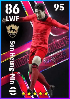 Son Heung-Min eFootball 2026 player card — 86 OVR LWF