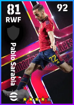 Pablo Sarabia eFootball 2026 player card — 81 OVR RWF