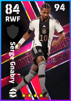 Serge Gnabry eFootball 2026 player card — 84 OVR RWF