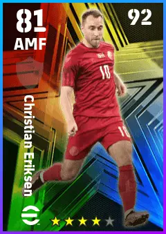 Christian Eriksen eFootball 2026 player card — 81 OVR AMF
