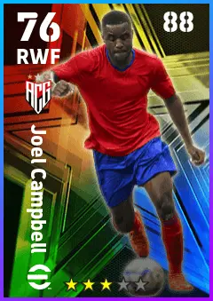 Joel Campbell eFootball 2026 player card — 76 OVR RWF
