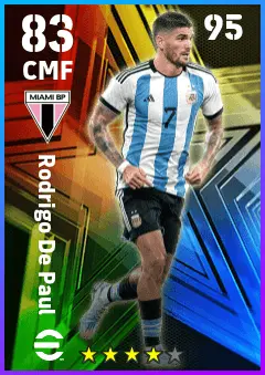 Rodrigo De Paul eFootball 2026 player card — 83 OVR CMF