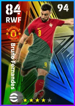 Bruno Fernandes eFootball 2026 player card — 84 OVR RWF
