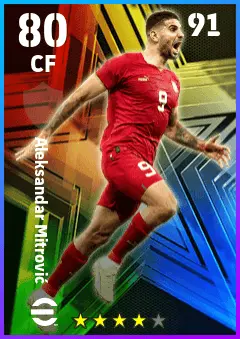 Aleksandar Mitrovic eFootball 2026 player card — 80 OVR CF