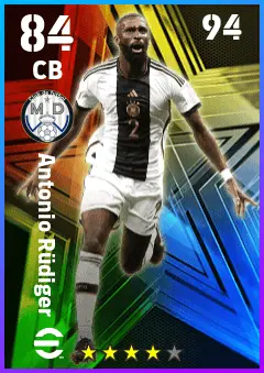Antonio Rudiger eFootball 2026 player card — 84 OVR CB