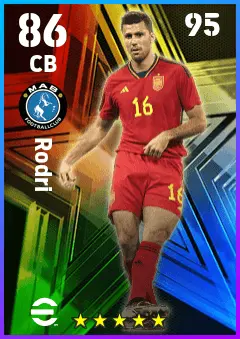 Rodri eFootball 2026 player card — 86 OVR CB
