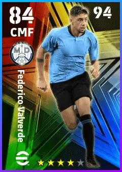 Federico Valverde eFootball 2026 player card — 84 OVR CMF
