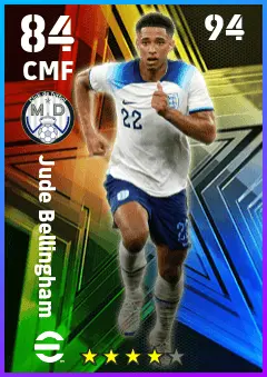 Jude Bellingham eFootball 2026 player card — 84 OVR CMF