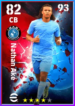 Nathan Ake eFootball 2026 player card — 82 OVR CB