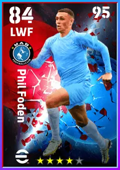 Phil Foden eFootball 2026 player card — 84 OVR LWF