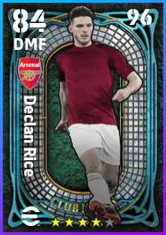 Declan Rice eFootball 2026 player card — 84 OVR DMF