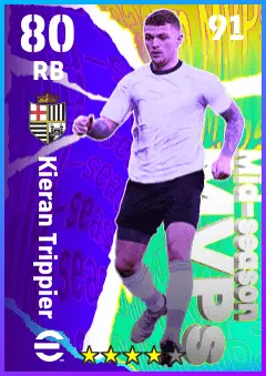 Kieran Trippier eFootball 2026 player card — 80 OVR RB