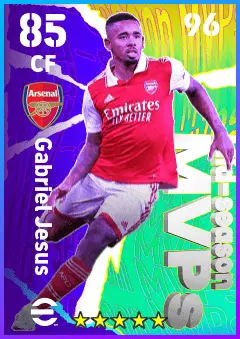 Gabriel Jesus eFootball 2026 player card — 85 OVR CF