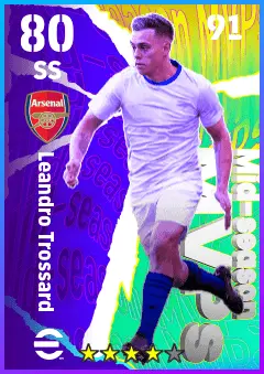 Leandro Trossard eFootball 2026 player card — 80 OVR SS