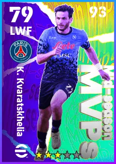 K. Kvaratskhelia eFootball 2026 player card — 79 OVR LWF