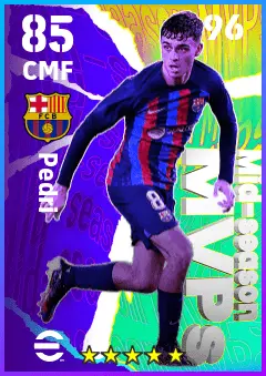 Pedri eFootball 2026 player card — 85 OVR CMF