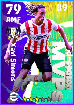 Xavi Simons eFootball 2026 player card — 79 OVR AMF