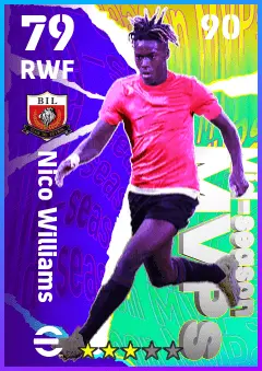Nico Williams eFootball 2026 player card — 79 OVR RWF
