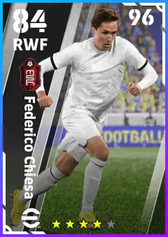 Federico Chiesa eFootball 2026 player card — 84 OVR RWF