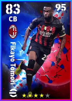 Fikayo Tomori eFootball 2026 player card — 83 OVR CB