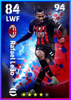 Rafael Leao eFootball 2026 player card — 84 OVR LWF