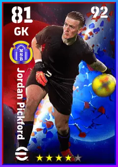 Jordan Pickford eFootball 2026 player card — 81 OVR GK