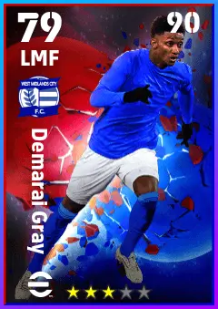 Demarai Gray eFootball 2026 player card — 79 OVR LMF